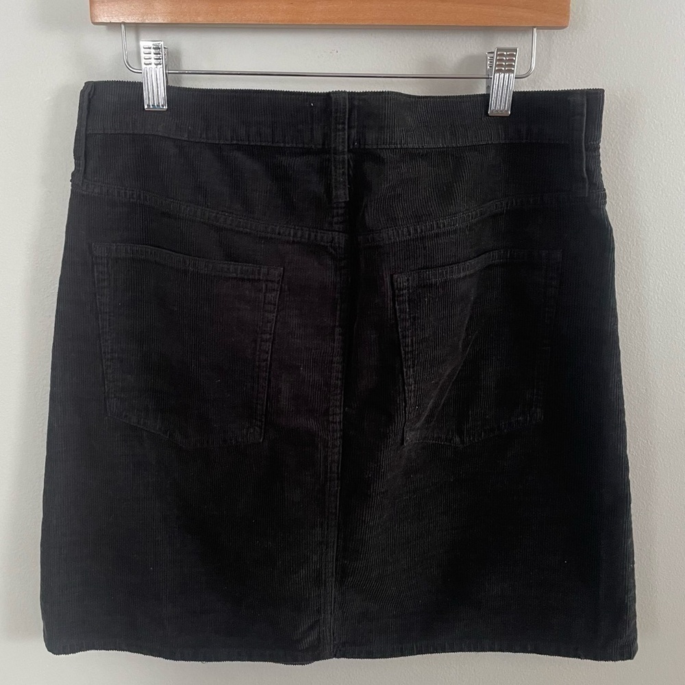 J.Crew Black Corduroy Mini Skirt Sz 29 - Picture 3 of 4